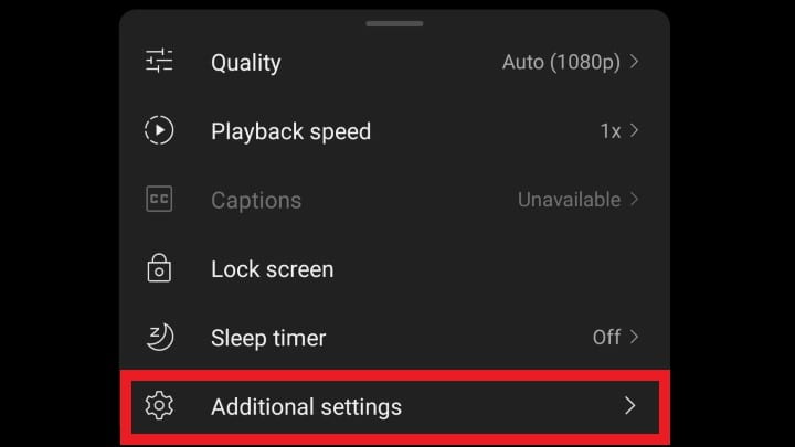 youtube player Additional Settings
